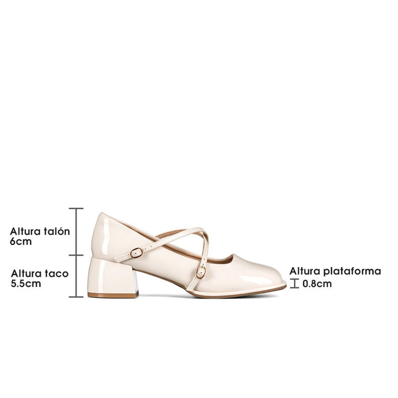 ZAPATO MARY JANE NEGRO PU ACHAROLADO ELEGANTE MUJER WEIDE YL65 - 7