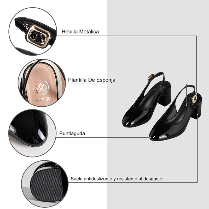 ZAPATO CASUAL TACONES CHAROL VERANO MUJER WEIDE YL82 - 6