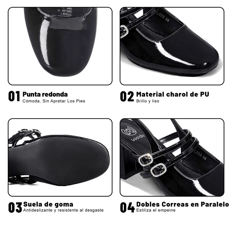 ZAPATO TACO TALON DESCUBIERTO ELEGANTE MUJER WEIDE YL053 - 8