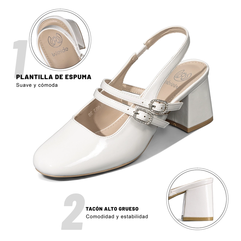 ZAPATO TACO TALON DESCUBIERTO ELEGANTE MUJER WEIDE YL053 - 8