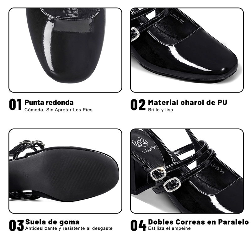 ZAPATO TACO TALON DESCUBIERTO ELEGANTE MUJER WEIDE YL053 - 8