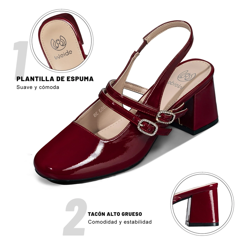 ZAPATO TACO TALON DESCUBIERTO ELEGANTE MUJER WEIDE YL053 - 8