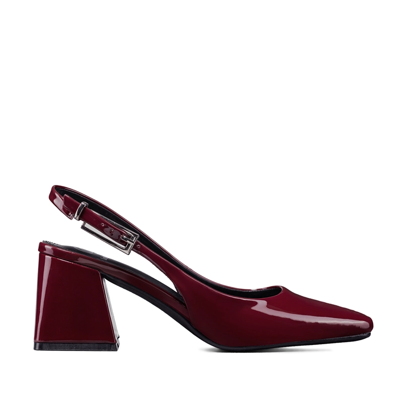 ZAPATO TACO TALON ABIERTO SIMIL CHAROL  MUJER WEIDE YOU538 - 1