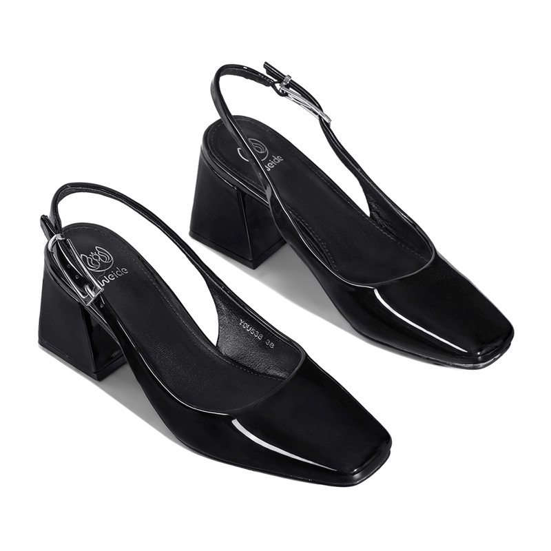 ZAPATO TACO TALON ABIERTO SIMIL CHAROL  MUJER WEIDE YOU538 - 5