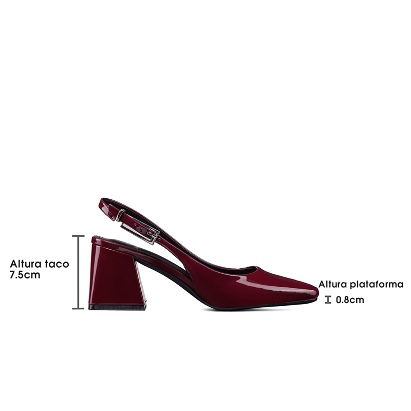 ZAPATO TACO TALON ABIERTO SIMIL CHAROL  MUJER WEIDE YOU538 - 6