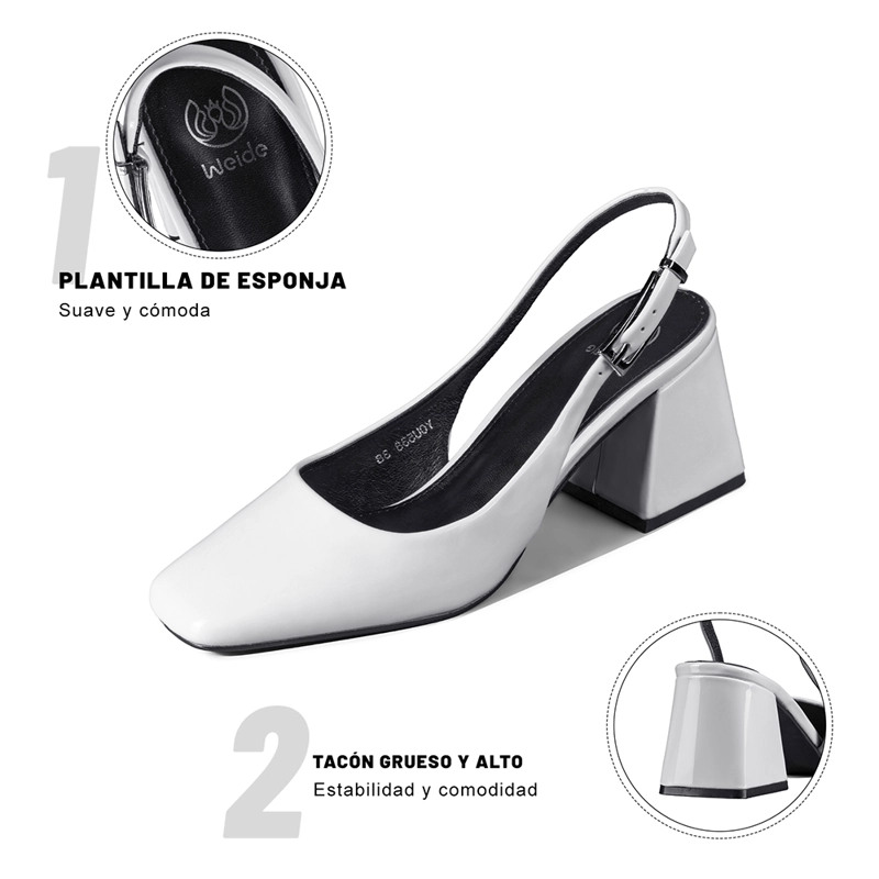ZAPATO TACO TALON ABIERTO SIMIL CHAROL  MUJER WEIDE YOU538 - 7