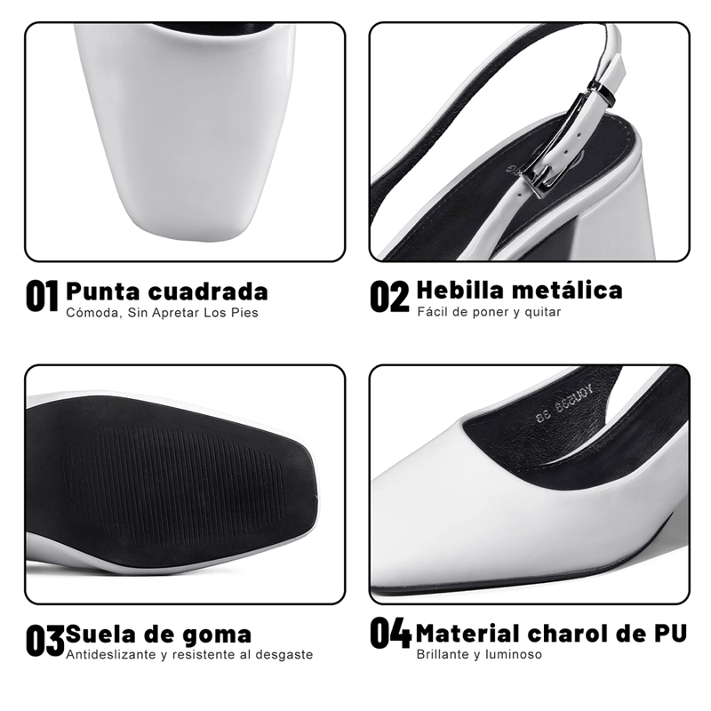 ZAPATO TACO TALON ABIERTO SIMIL CHAROL  MUJER WEIDE YOU538 - 8