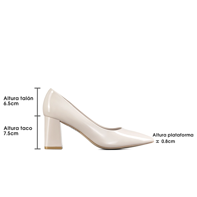 ZAPATO TACO PU ACHAROLADO PUNTIAGUDO MODA MUJER WEIDE YOU526 - 8
