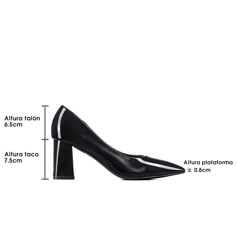 ZAPATO TACO PU ACHAROLADO PUNTIAGUDO MODA MUJER WEIDE YOU526 - 8