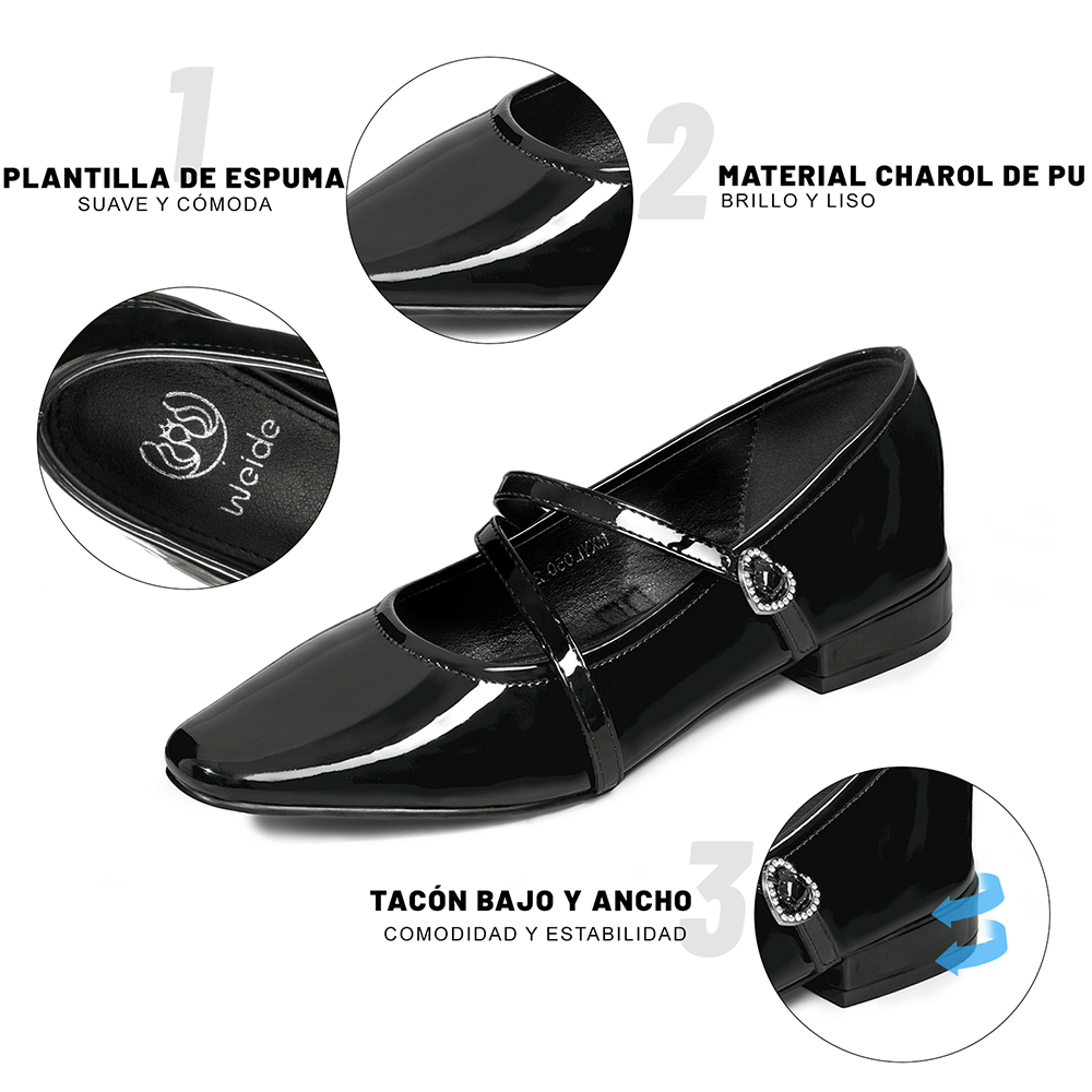 ZAPATO MARY JANE ESTILO ELEGANTE MUJER WEIDE YL050 - 8