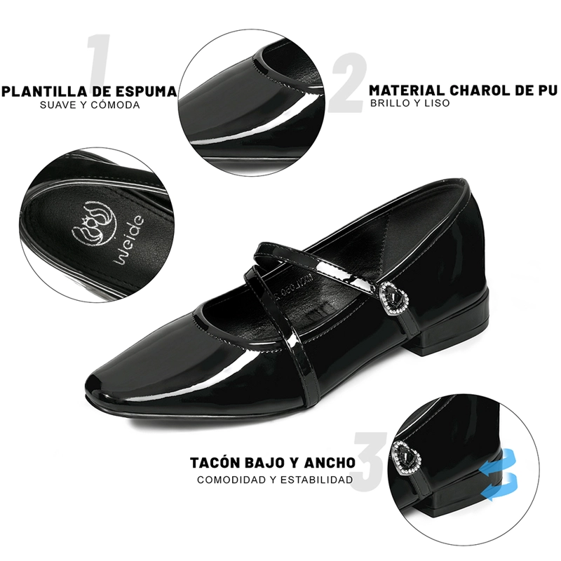 ZAPATO MARY JANE ESTILO ELEGANTE MUJER WEIDE YL050 - 8