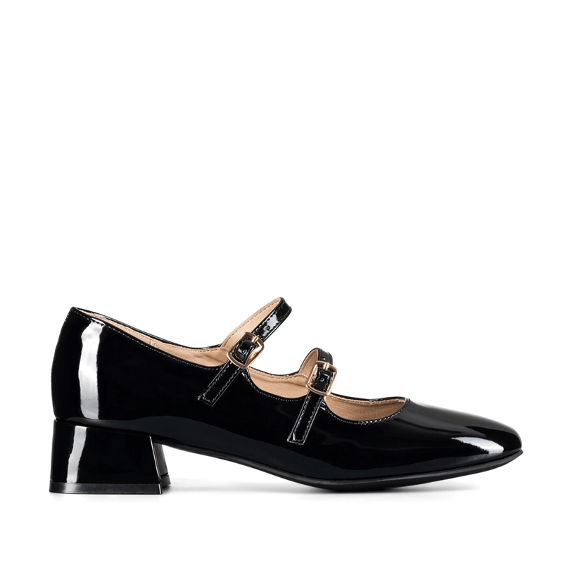 ZAPATOS MARY JANE CHAROL  NEGRO TACO MUJER WEIDE YL66 - 1