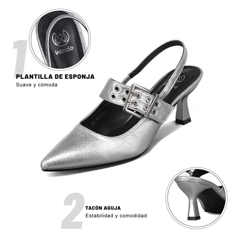 ZAPATO TACO TALON ABIERTO HEBILLA MUJER WEIDE YOU539 - 8