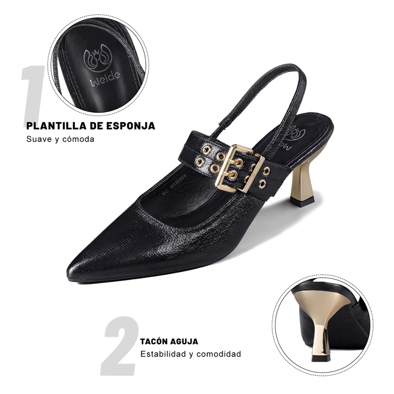 ZAPATO TACO TALON ABIERTO HEBILLA MUJER WEIDE YOU539 - 8