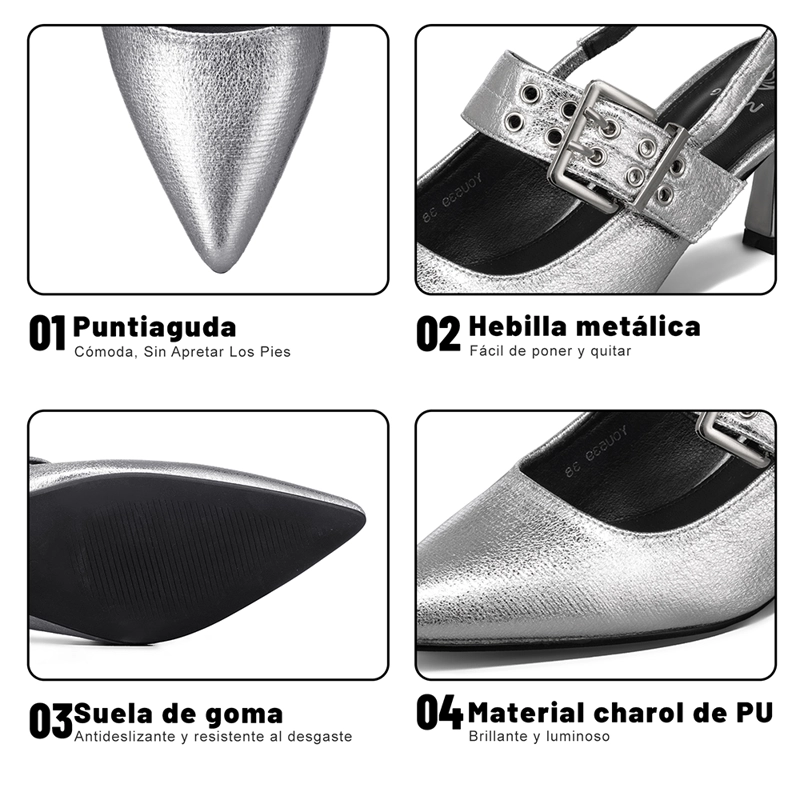 ZAPATO TACO TALON ABIERTO HEBILLA MUJER WEIDE YOU539 - 9
