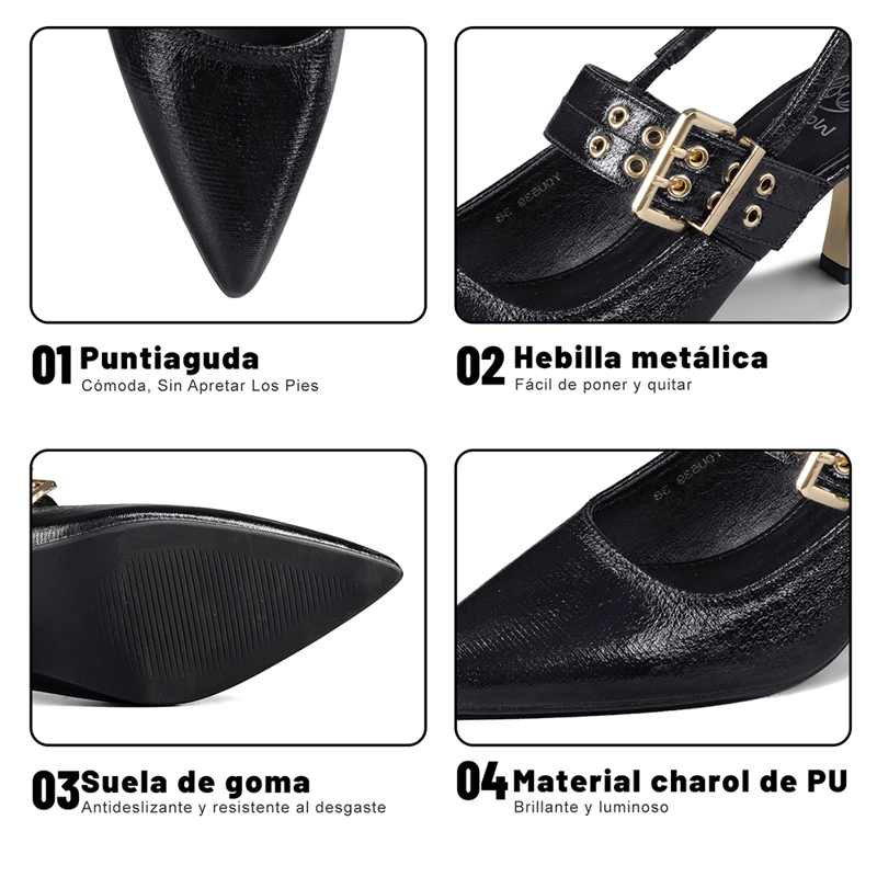 ZAPATO TACO TALON ABIERTO HEBILLA MUJER WEIDE YOU539 - 9