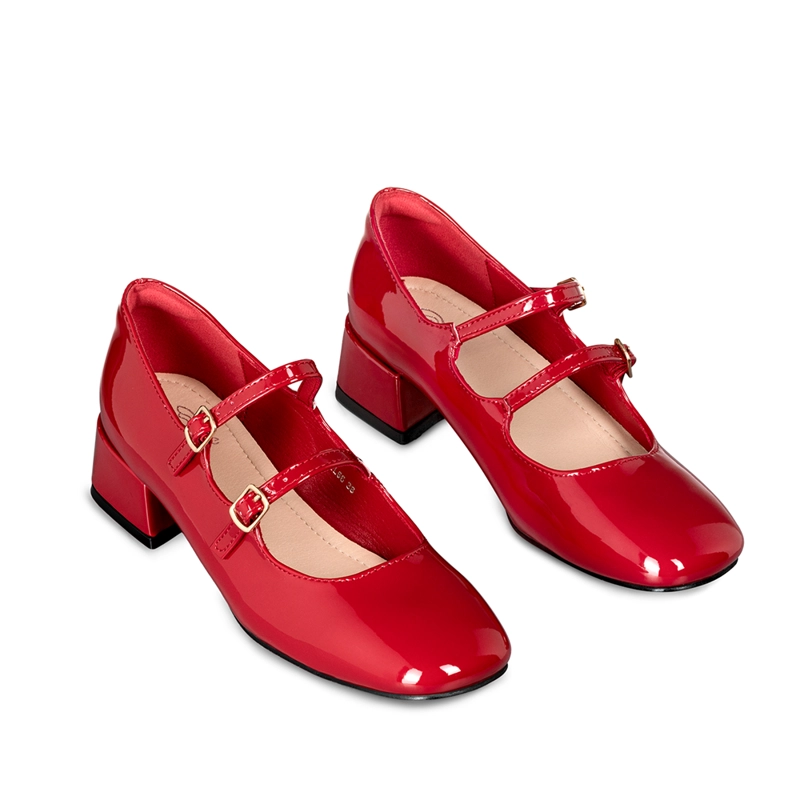 ZAPATOS MARY JANE CHAROL  BURDEO TACO MUJER WEIDE YL66 - 6