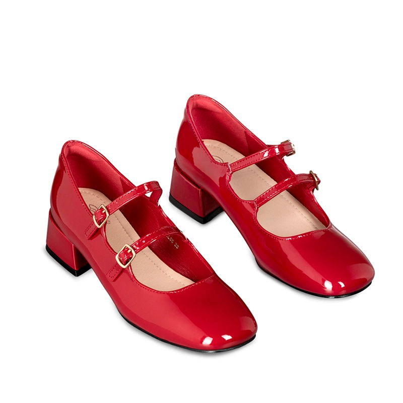 ZAPATOS MARY JANE CHAROL  BURDEO TACO MUJER WEIDE YL66 - 6