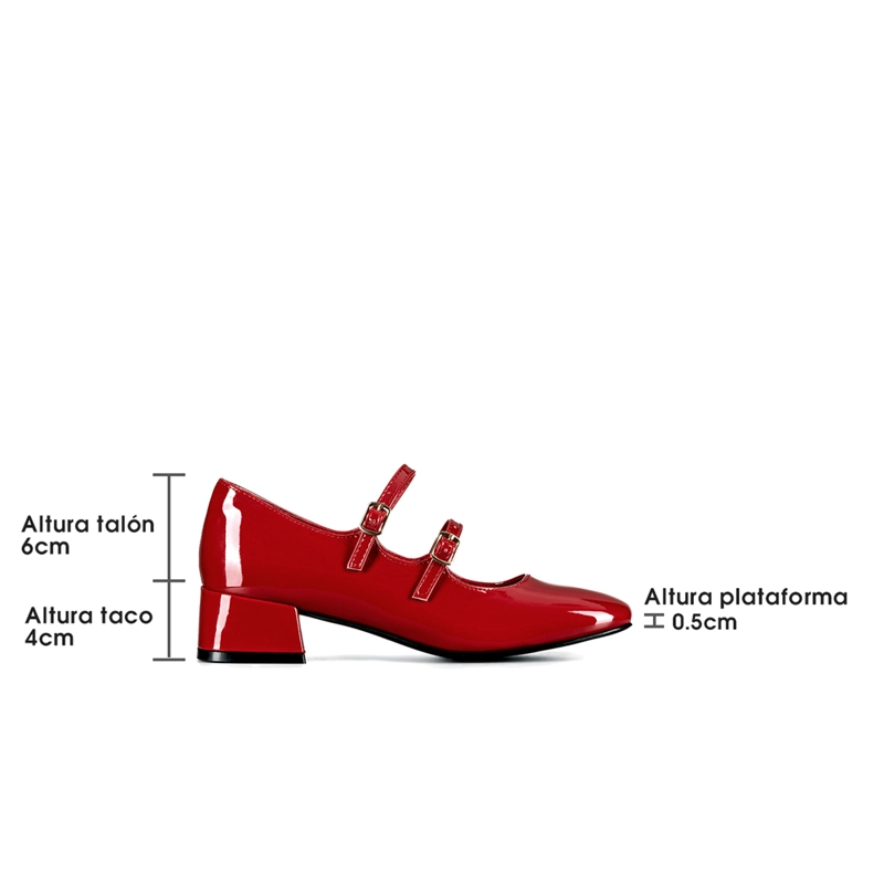 ZAPATOS MARY JANE CHAROL  BURDEO TACO MUJER WEIDE YL66 - 7