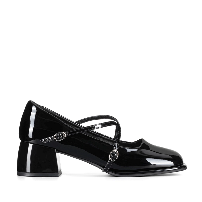 ZAPATO MARY JANE NEGRO PU ACHAROLADO ELEGANTE MUJER WEIDE YL65 - 5