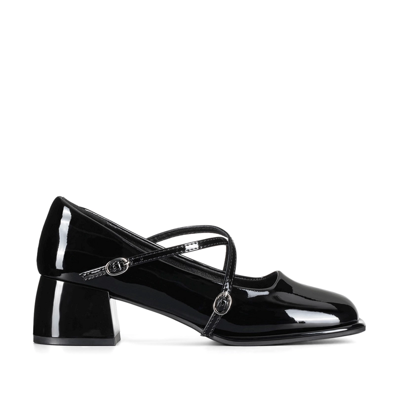 ZAPATO MARY JANE NEGRO PU ACHAROLADO ELEGANTE MUJER WEIDE YL65 - 5