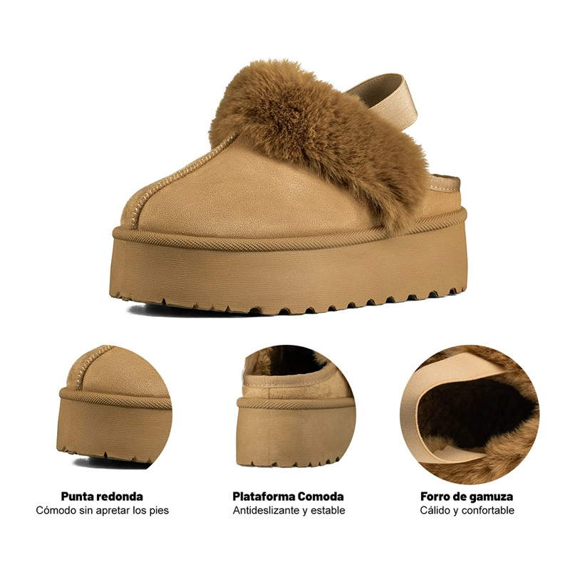 ZUECO TIPO PANTUFLA CASUAL MUJER MODA CON FELPA WEIDE SL26 - 8