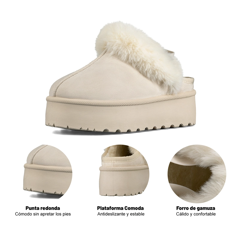 ZUECO TIPO PANTUFLA CASUAL MUJER MODA CON FELPA WEIDE SL26 - 8