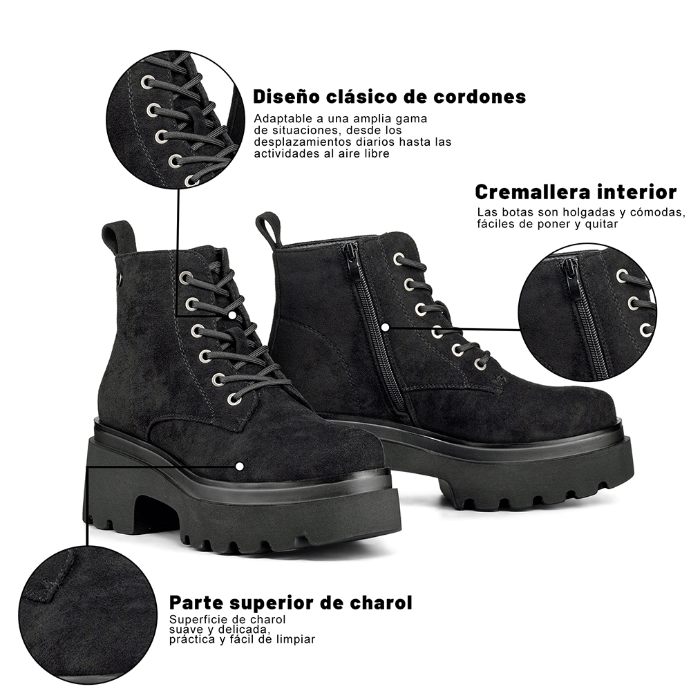 BOTIN TACO MUJER CASUAL PU TEXTIL WEIDE DH31 - 8