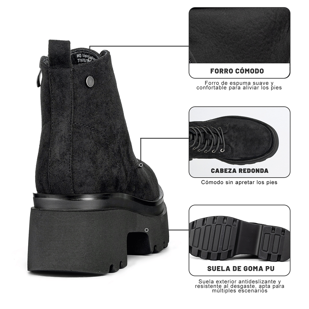 BOTIN TACO MUJER CASUAL PU TEXTIL WEIDE DH31 - 9