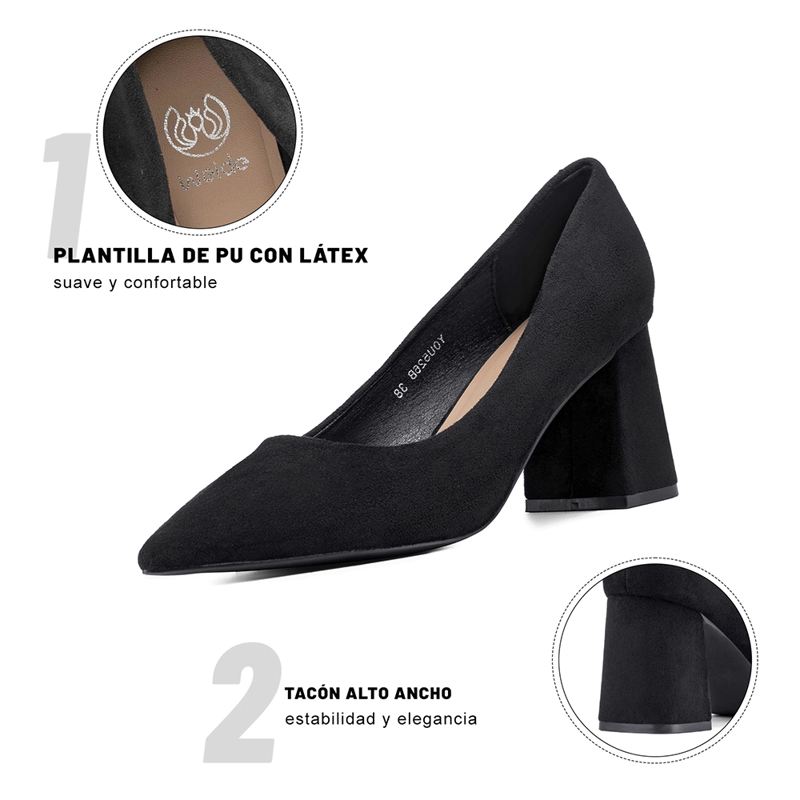 ZAPATO TACO ALTO MUJER FORMAL PU TEXTIL WEIDE YOU526B - 8
