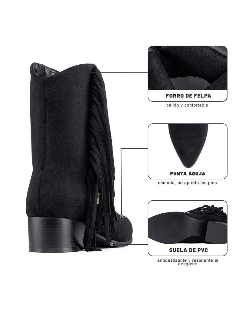 BOTIN TACO MUJER CASUAL PU TEXTIL WEIDE CZY661 - 2