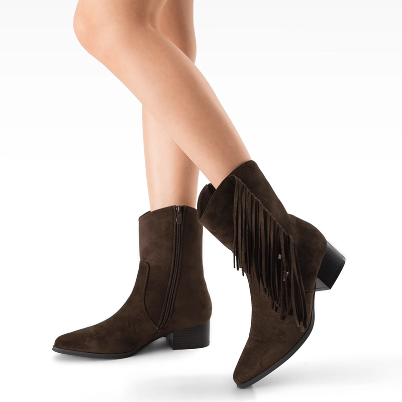 BOTIN TACO MUJER CASUAL PU TEXTIL WEIDE CZY661 - 3
