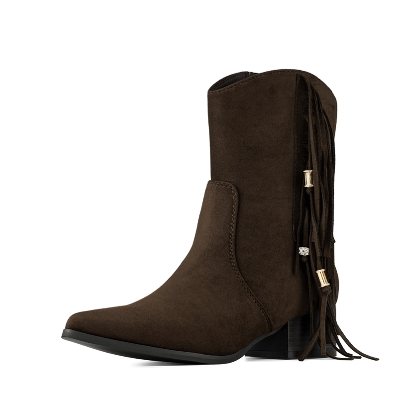 BOTIN TACO MUJER CASUAL PU TEXTIL WEIDE CZY661 - 6