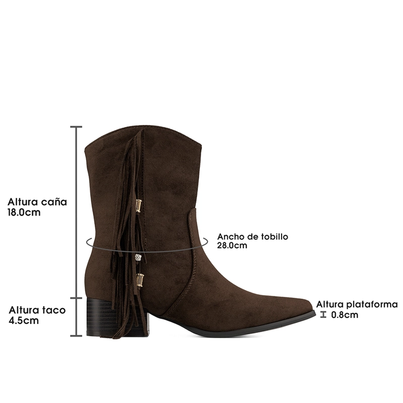 BOTIN TACO MUJER CASUAL PU TEXTIL WEIDE CZY661 - 9