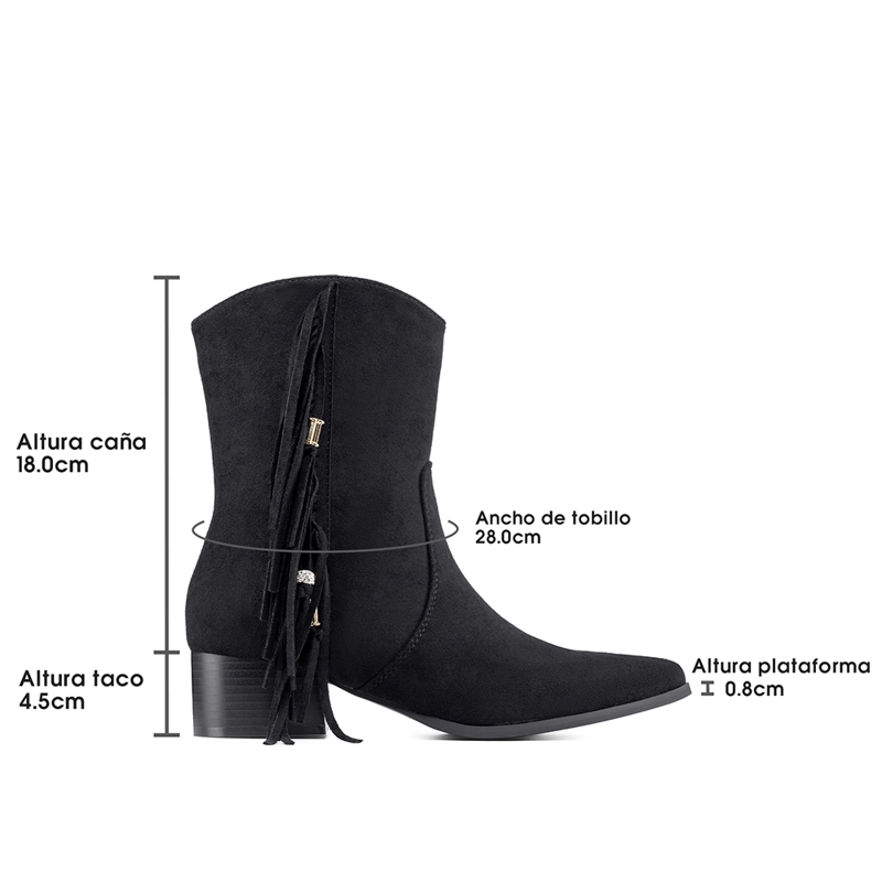 BOTIN TACO MUJER CASUAL PU TEXTIL WEIDE CZY661 - 9