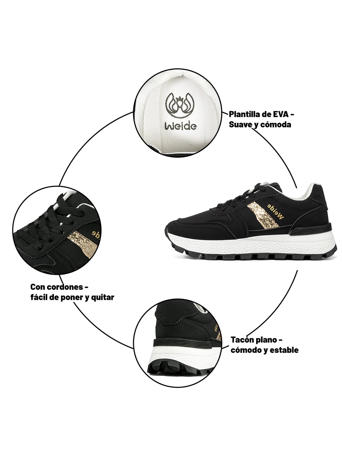 ZAPATILLAS URBANAS MUJER PLATAFORMA PU WEIDE SL75 - 2
