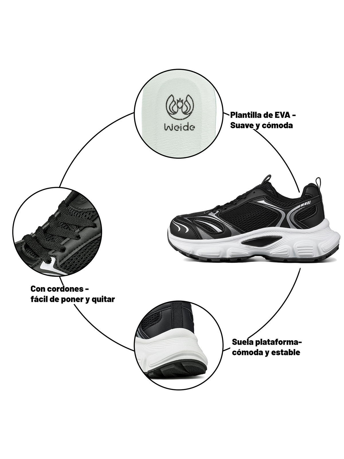 ZAPATILLAS MUJER CASUAL PLATAFORMA PU WEIDE SL72 - 2