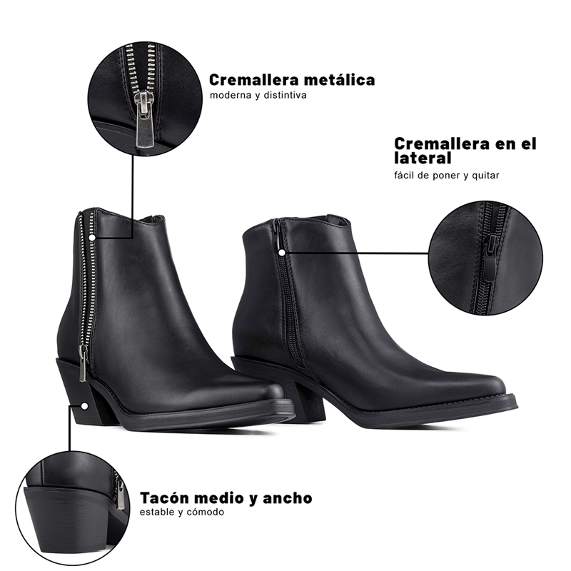 BOTIN TACO MUJER CASUAL PU WEIDE CZY651 - 10