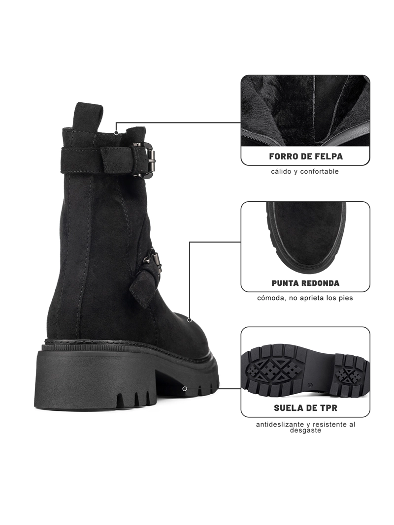 BOTIN TACO MUJER CASUAL PU TEXTIL WEIDE CZY652 - 10