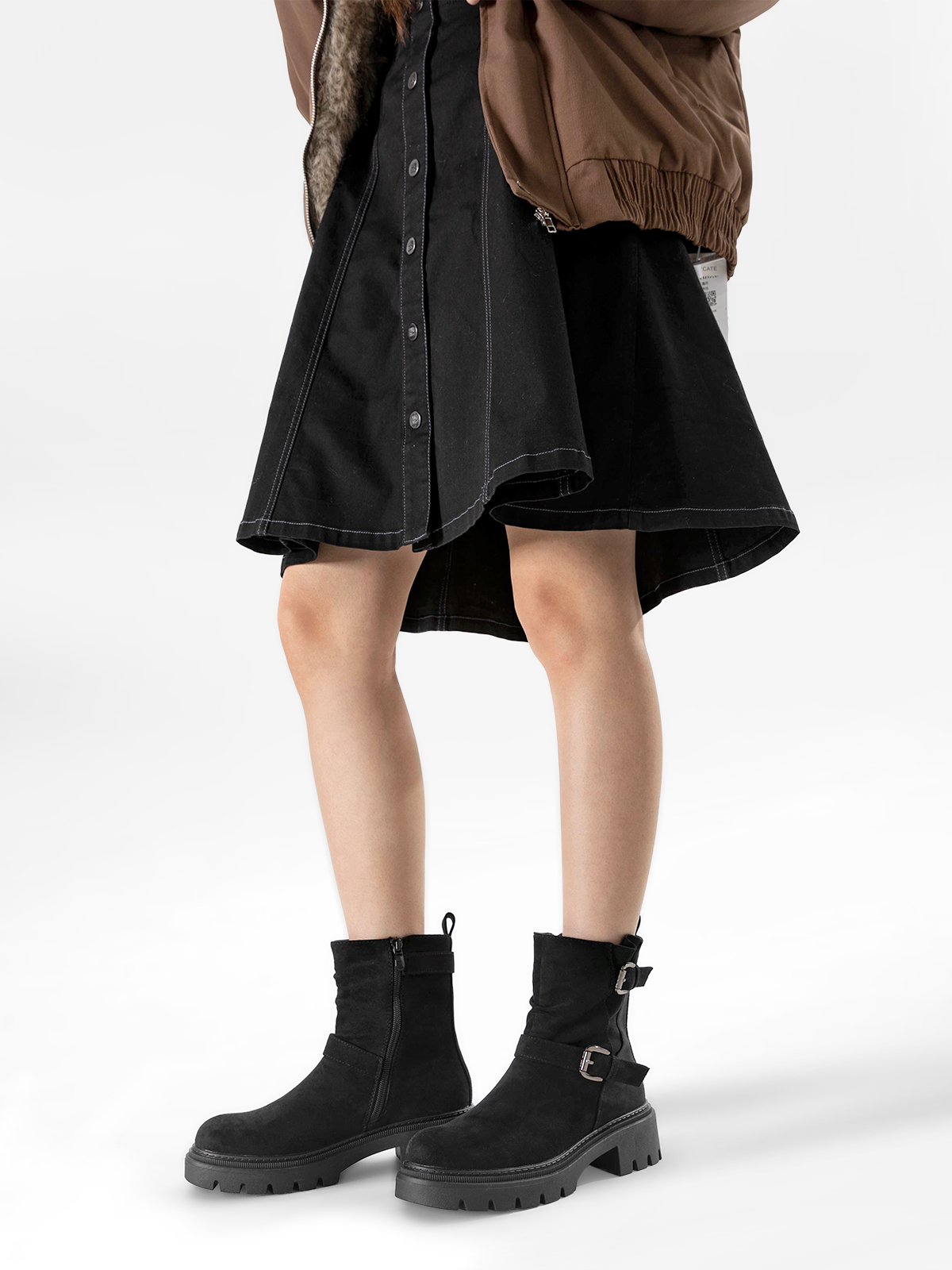 BOTIN TACO MUJER CASUAL PU TEXTIL WEIDE CZY652 - 3