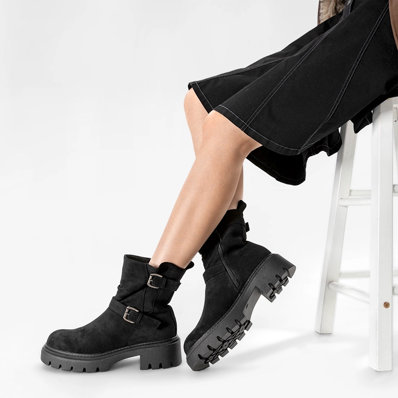 BOTIN TACO MUJER CASUAL PU TEXTIL WEIDE CZY652 - 3