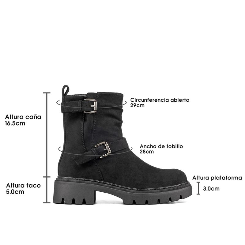 BOTIN TACO MUJER CASUAL PU TEXTIL WEIDE CZY652 - 8