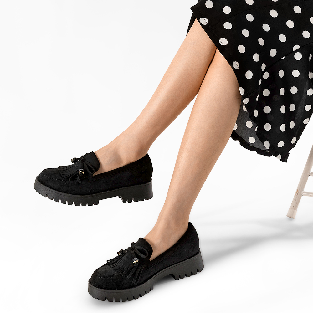 MOCASIN MUJER URBANO CON FLECOS PU TEXTIL WEIDE JN730 - 2