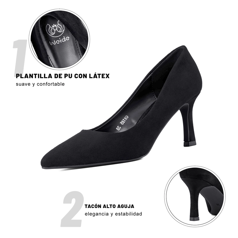 ZAPATO TACO ALTO MUJER FORMAL PU WEIDE GH185 - 8