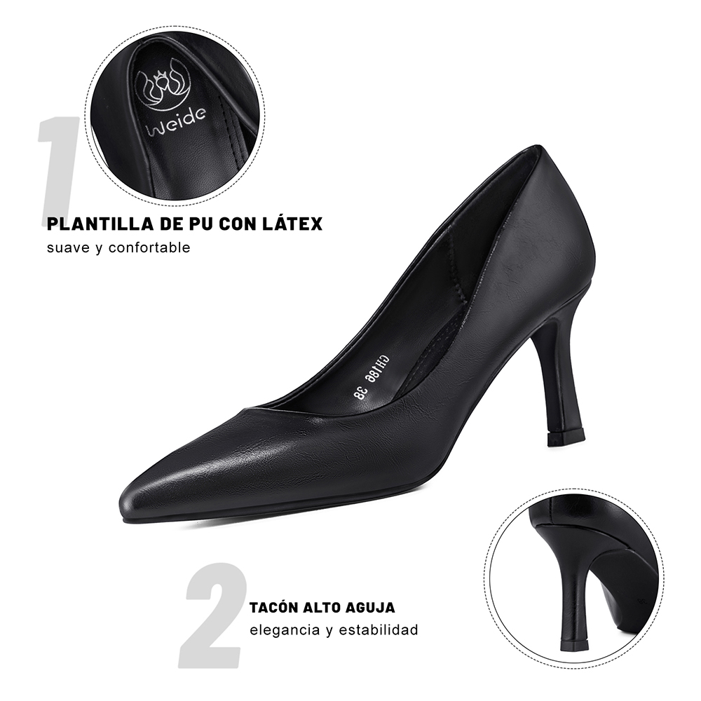 ZAPATO TACO ALTO MUJER FORMAL PU WEIDE GH186 - 8