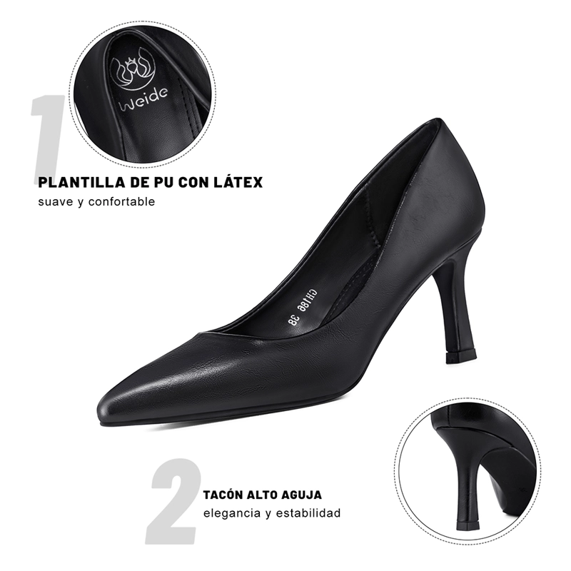 ZAPATO TACO ALTO MUJER FORMAL PU WEIDE GH186 - 8