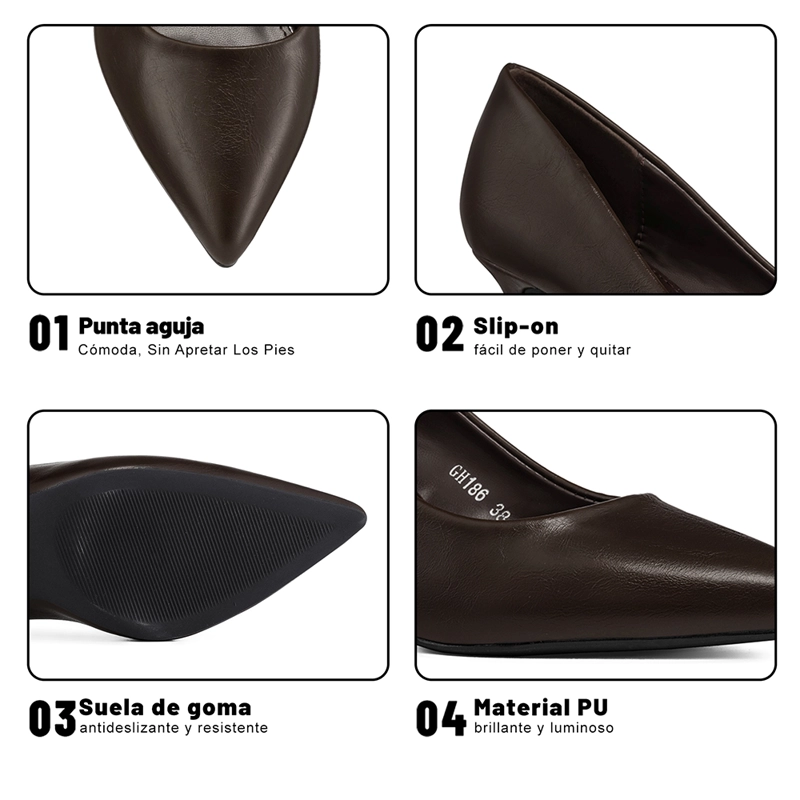 ZAPATO TACO ALTO MUJER FORMAL PU WEIDE GH186 - 9