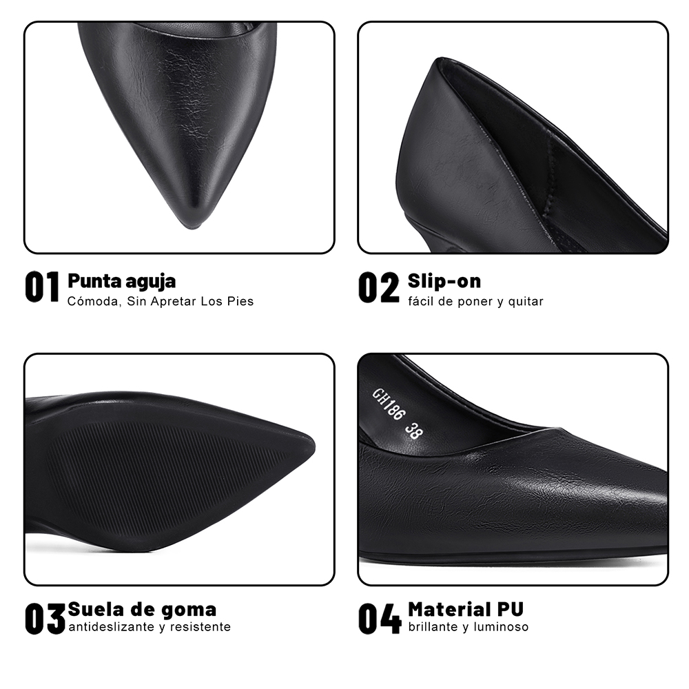 ZAPATO TACO ALTO MUJER FORMAL PU WEIDE GH186 - 9