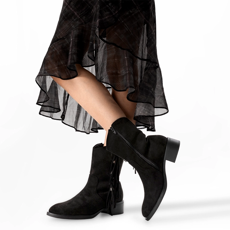 BOTIN TACO MUJER CASUAL PU TEXTIL WEIDE DH91 - 2