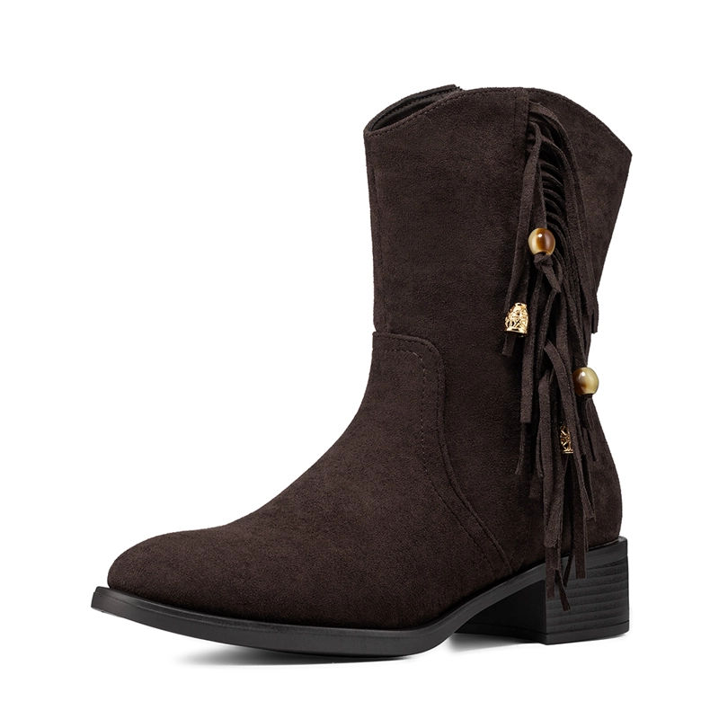 BOTIN TACO MUJER CASUAL PU TEXTIL WEIDE DH91 - 3